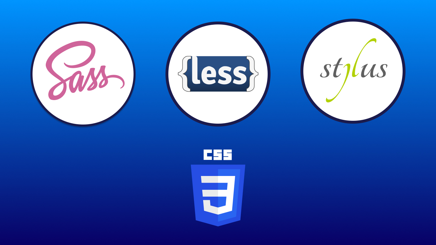 Sass, less, stylus preprocessori CSS